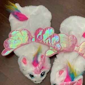 FWP - Rainbow, white & pink unicorn - pet cat or dog - shiny horn & wings